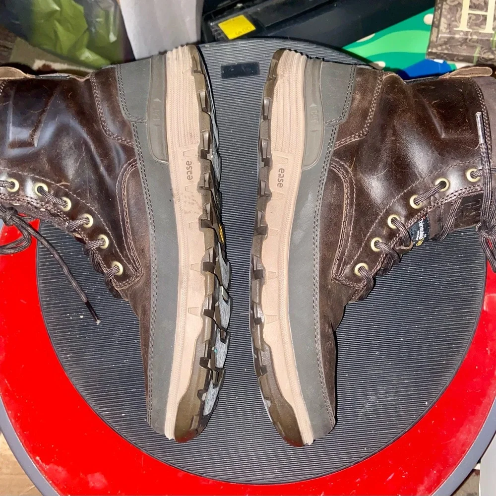 CAT Caterpillar Brown Ultra Thinsulate with 400 Grams, Waterproof Work Boots EUC